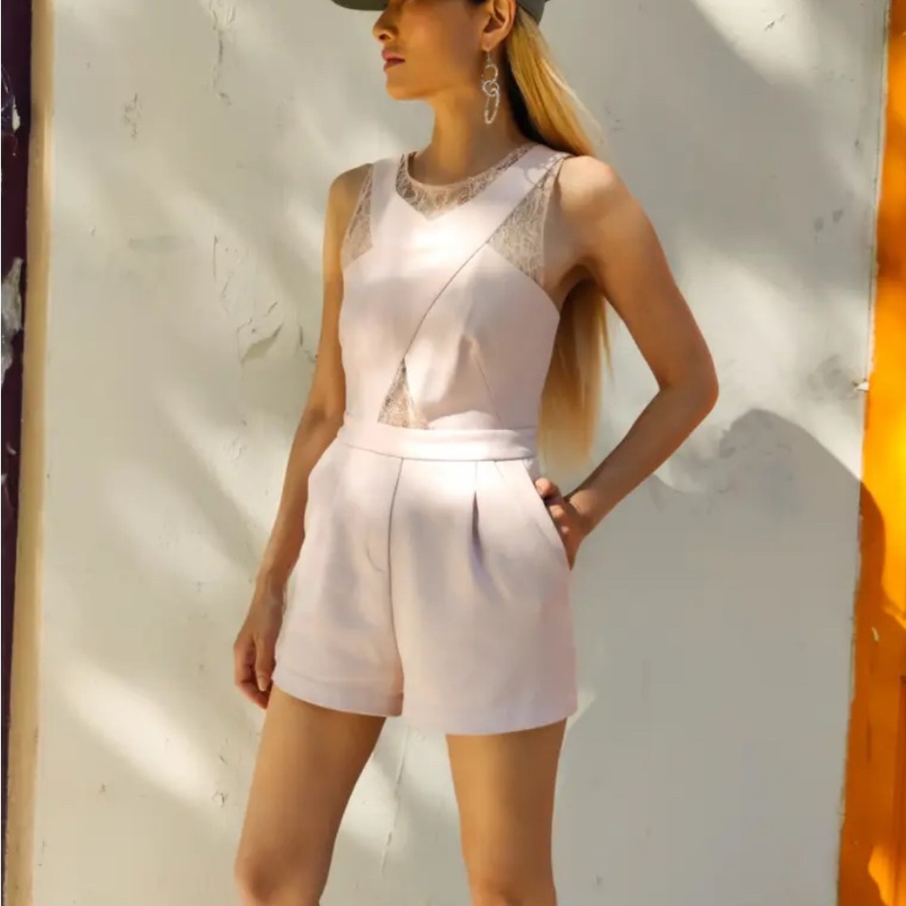 BCBGMaxAzria Romper, Dusty Pink, Lace